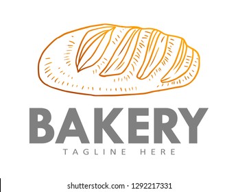 Bakery shop logo, with a modern line style, for use in cafes, markets, home bakeries, bakeries, etc.