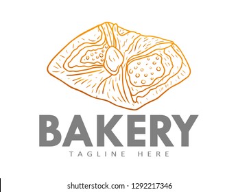 Bakery shop logo, with a modern line style, for use in cafes, markets, home bakeries, bakeries, etc.