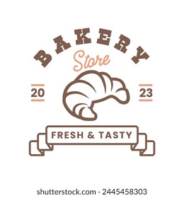 Bakery shop Logo sign badge isolated. Bakery Logo vintage design vector illustration template icon.