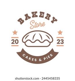 Bakery shop Logo sign badge isolated. Bakery Logo vintage design vector illustration template icon.
