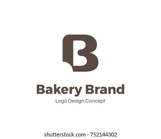 Bakery shop logo template sign. Letter B with a bite mark. Design template for labels, badges, banners, posters, menu, identity and branding elements. 