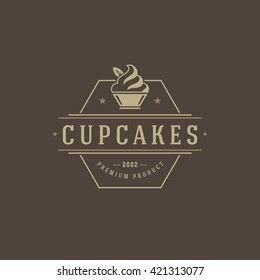 Bakery Shop Logo Template. Vector object and Icons for Pastry Food Label or Badge, Bakery Food Logotype Design, Emblems Graphics.