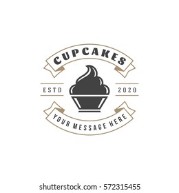 Bakery Shop Logo Template. Vector object and Icon for Pastry Food Label or Badge, Bakery Food Logotype Design, Emblems Graphics.