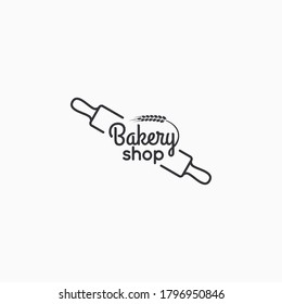 Bakery shop logo. Bakery wheat on white background