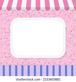 Bakery shop pastel background with copy space. Vector illustration