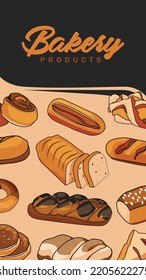 Ilustración del diseño de la plantilla de panadería