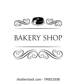 Bakery Shop Retro Label. Vector Illustration isolated on white background