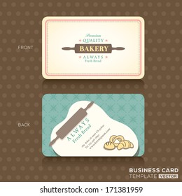 Bakery Shop With Rolling Pin Business Card Design Template