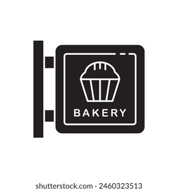 Bakery shop signboard icon design, isolated on white background, vector illustration
