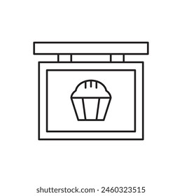 Bakery shop signboard icon design, isolated on white background, vector illustration