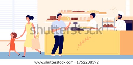 Similar – Image, Stock Photo bread in snack shop and person working