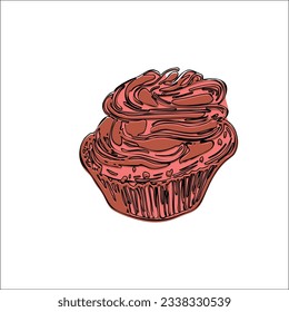 Bakery shop vector flat illustration cake barbie