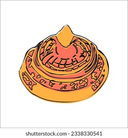 Bakery shop vector flat illustration mango cake barbie