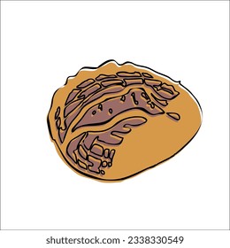 Bakery shop vector flat illustration brioche 