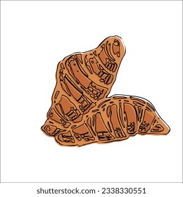 Bakery shop vector flat illustration croissant 