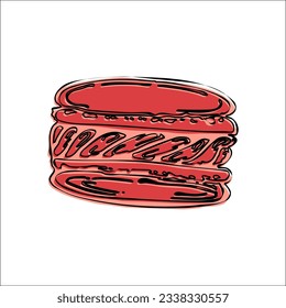 Bäckerei, Vektorgrafik-Flachbildmakarine 