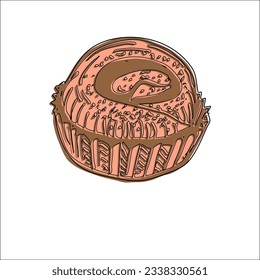 Bakery shop vector flat illustration cake