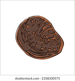 Bakery shop vector flat illustration donut chocolate 