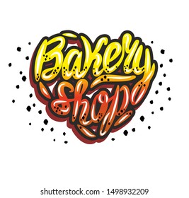 Bakery shop vector lettering logo. 
