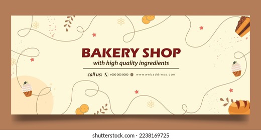 Plantilla de banderín web de la tienda de panaderías