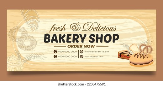 Bakery shop web banner template 