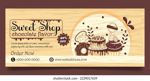 Bakery shop web banner template
