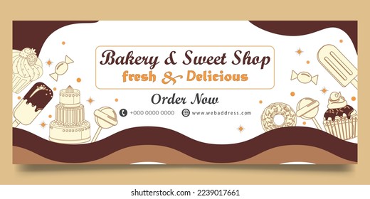 Bakery shop web banner template