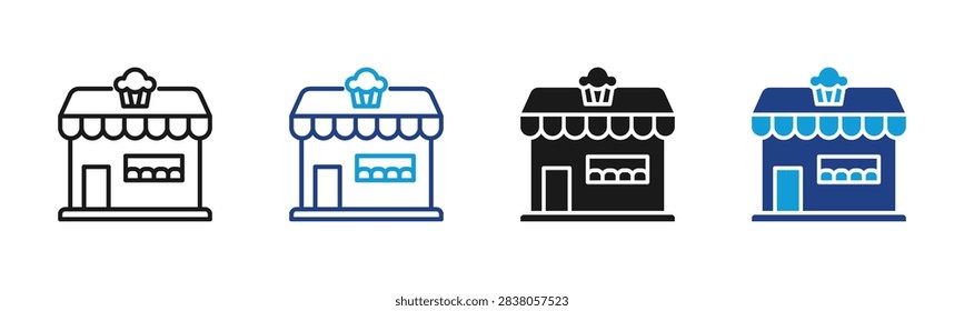 Bakery Shop Web icon with multiple style collection