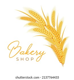 Bakery shop wheat vector illustration isolated on white background.