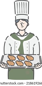 Bakery Shop Woman Clerk Illustration