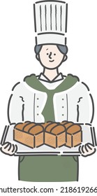 Bakery Shop Woman Clerk Illustration