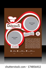 Bakery Shope Flyer Design Vector illustration 