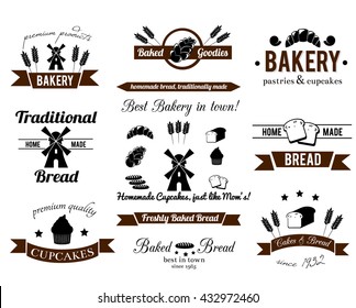 Bakery sign isolated on white background. Vector art.