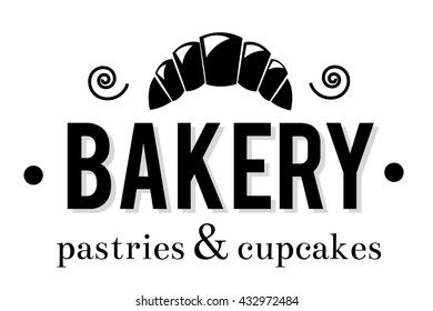 Bakery sign isolated on white background. Vector art.
