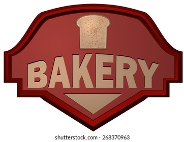 Bakery Sign, Vector Illustration isolated on White Background.