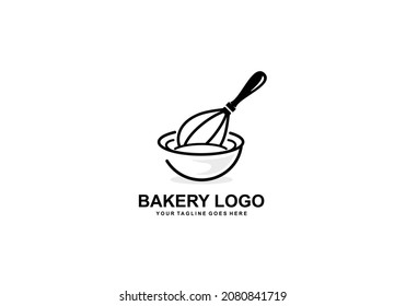 Bakery simple flat logo vector illustration