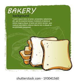 Bakery sketch background. hand drawn illustration