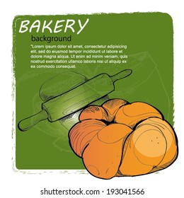 Bakery sketch background. hand drawn illustration