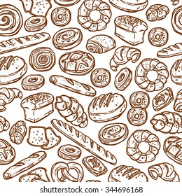 Bakery Sketch Seamless Pattern