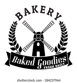 Bakery stamp or label on white background, vector illustration