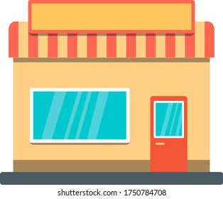 Panadería, tienda, icono plano de café, símbolo vectorial