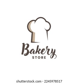 Bakery store chef hat logo illustration template design