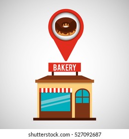 bakery store chocolate donut vector illustration eps 10