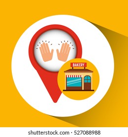 bakery store cooker hands vector illustration eps 10