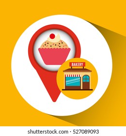 bakery store cupcake dessert vector illustration eps 10
