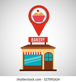 bakery store cupcake dessert vector illustration eps 10