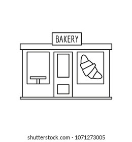 Bakery Store front icon. Outline Bakery Store front vector icon for web design isolated on white background