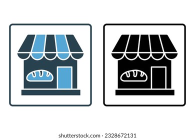 Bakery Store icon. Solid icon style design. Simple vector design editable