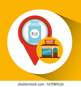 bakery store milk box vector illustration eps 10