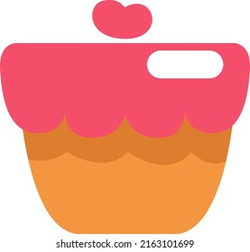 Bakery strawberry cake, illustration, vector on a white background.